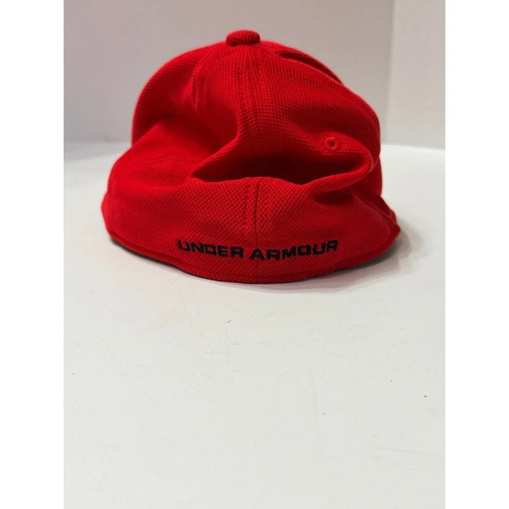 Under Armour Kids Red Classic Fit Baseball Hat Youth S/M Embroidered Logo